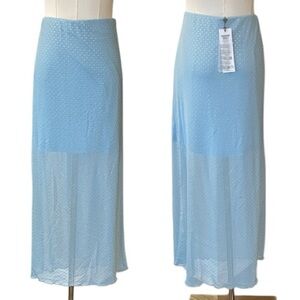 NOISY MAY Light Blue Sheer Maxi Skirt size extra large